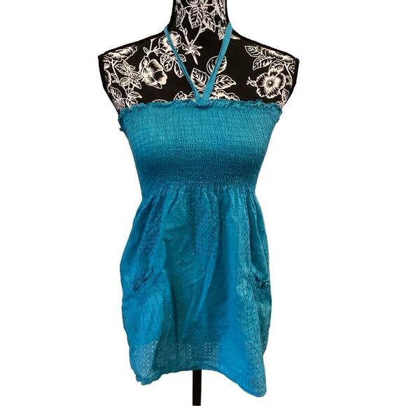 Y2K Vintage Halter Top Stretch Coquette Cottage Cottagecore Coastal Beach Summer - Picture 1 of 8